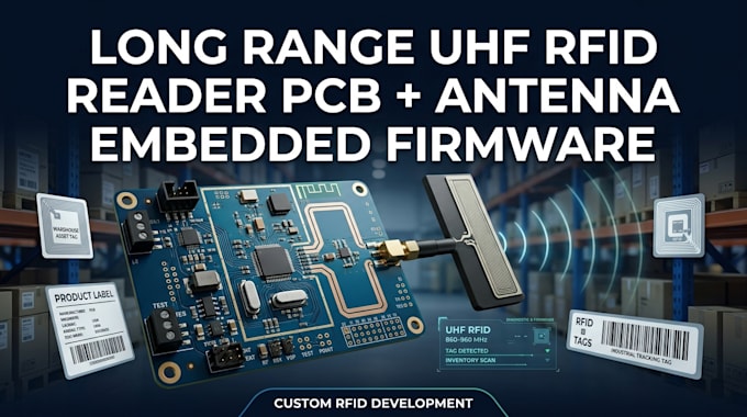 design long range uhf rfid reader pcb, antenna and embedded firmware