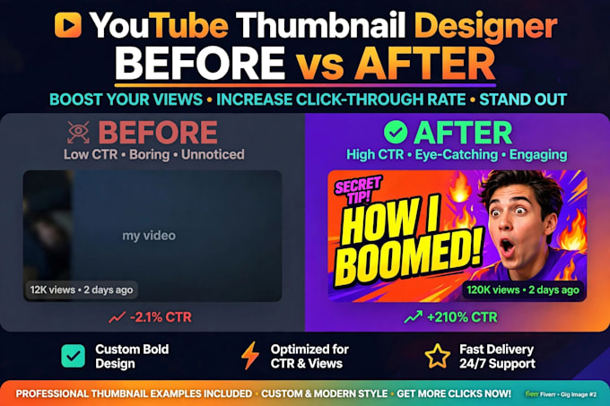 create viral youtube thumbnails with high CTR design