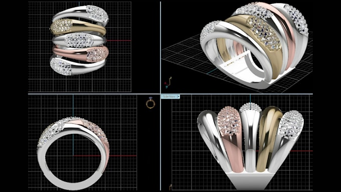 create custom jewelry cad for rings, pendents, 3d printing and casting