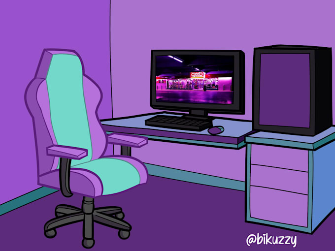 cartoon style stage background, various color schemes