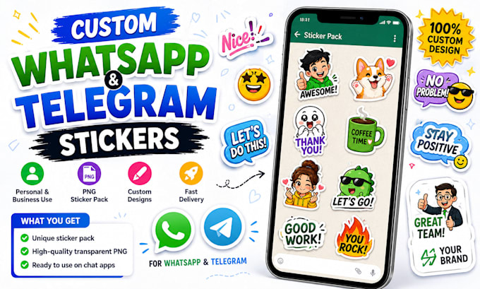 create custom whatsapp and telegram stickers