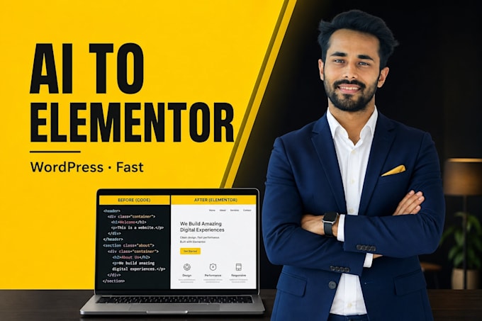 convert ai or coded website to wordpress elementor
