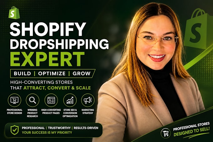 build shopify dropshipping store, shopify, shopify store design