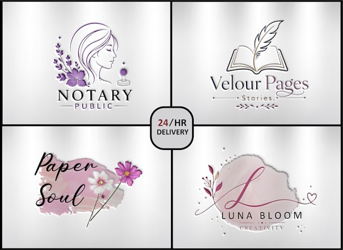 design a creative feminine author logo for your brand