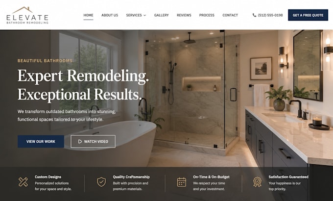 build wix bathroom remodeling website squarespace renovation contractor website