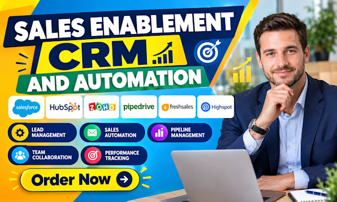 setup sales enablement salesforce hubspot zoho pipedrive freshsales highspot CRM