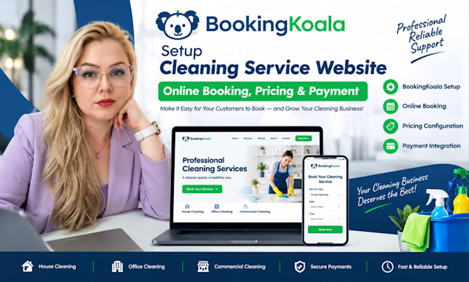 setup bookingkoala cleaning service website, online booking, pricing and payment