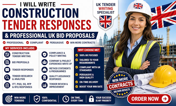 write construction tender responses and professional UK bid proposals