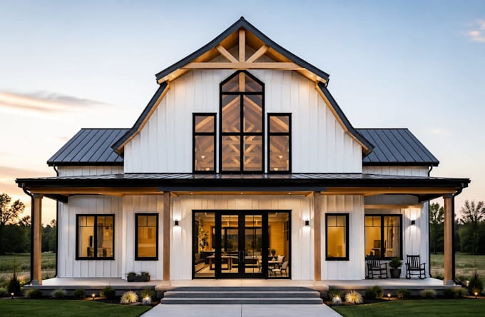design barndominium floor plan, pole barn house plan for city permit drawing set