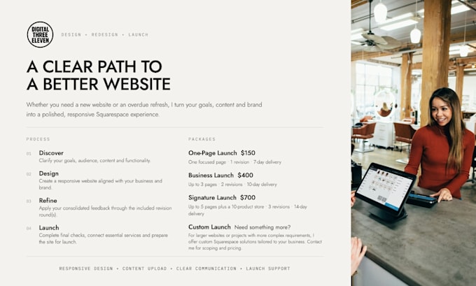 design a squarespace website for your small business