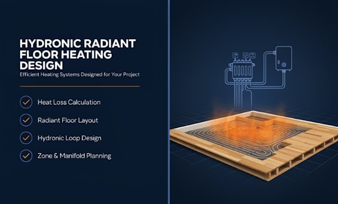 design hydronic radiant floor heating system with loss calculation
