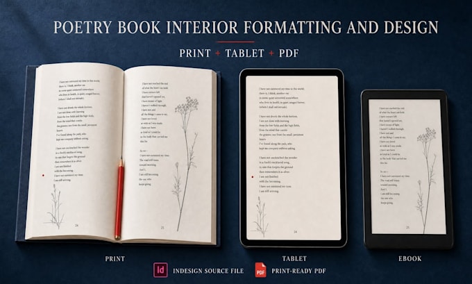 do poetry book formatting, poem book layout and typsetting