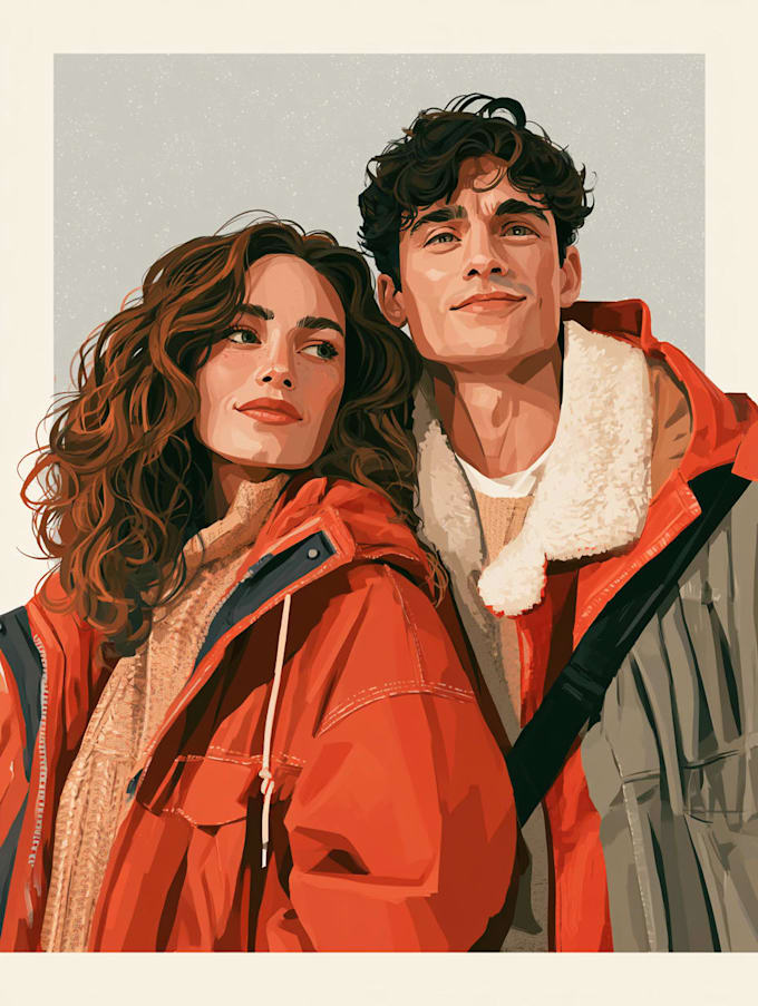 draw a custom couple illustration