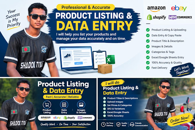 do product listing and data entry accurately