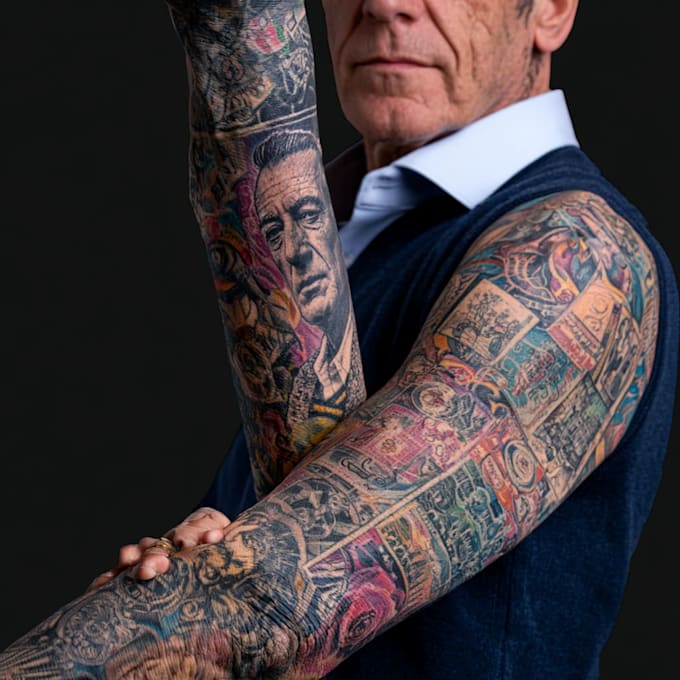 draw a attractive tattoo sleeve art