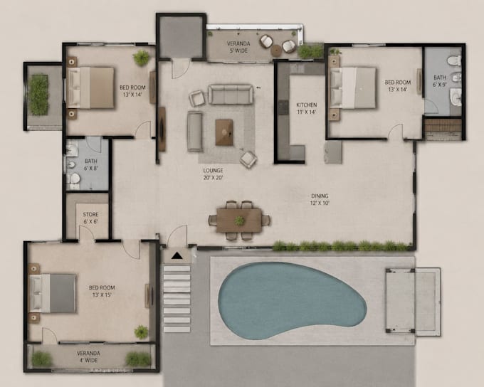 create professional 2d arch floor plans, sections elevations