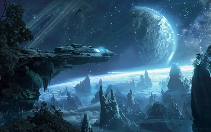 draw sci fi illustration and sci fi art