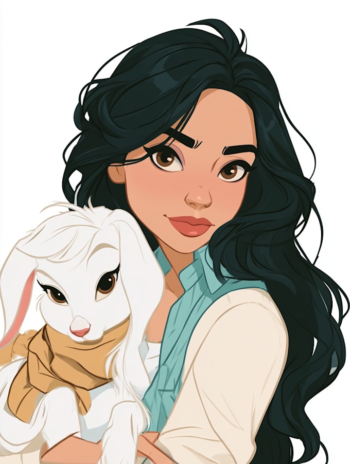 make a disney cartoon illustration