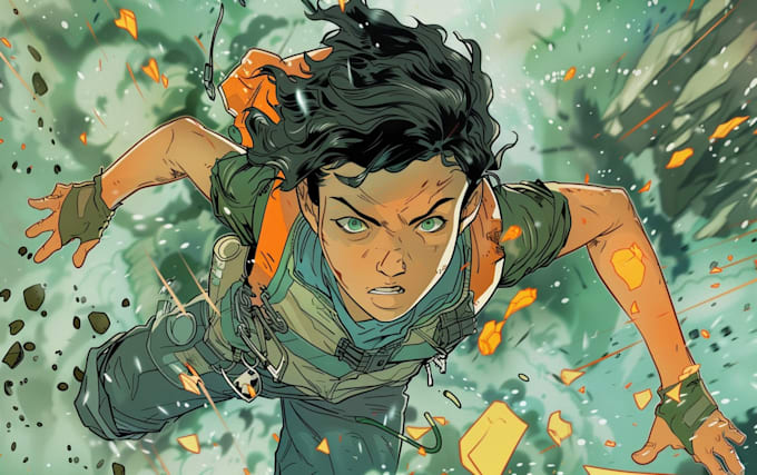 draw in comic style and retro colors