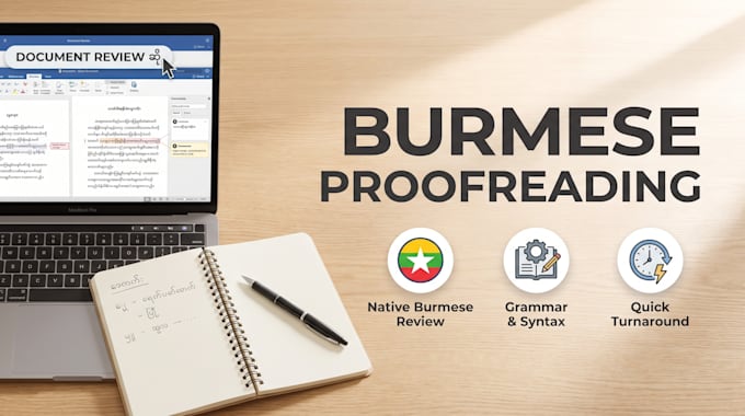 do burmese document proofreading and typing data formatting