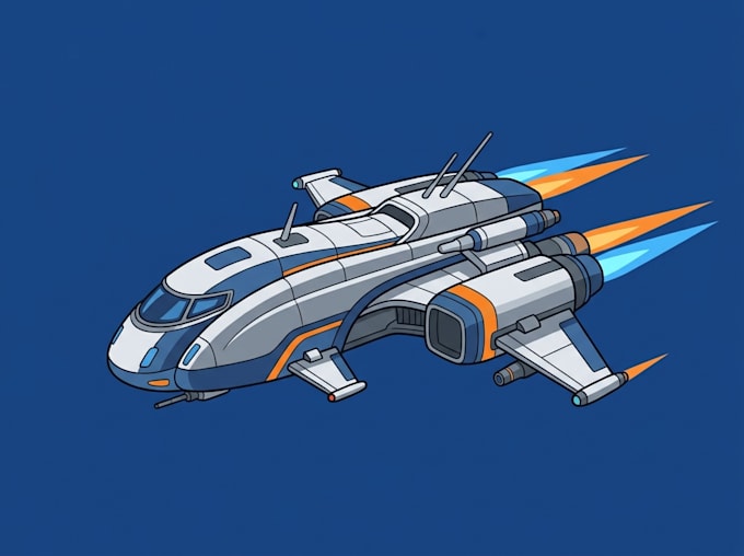 design spaceship, sci fi illustration and sci fi art
