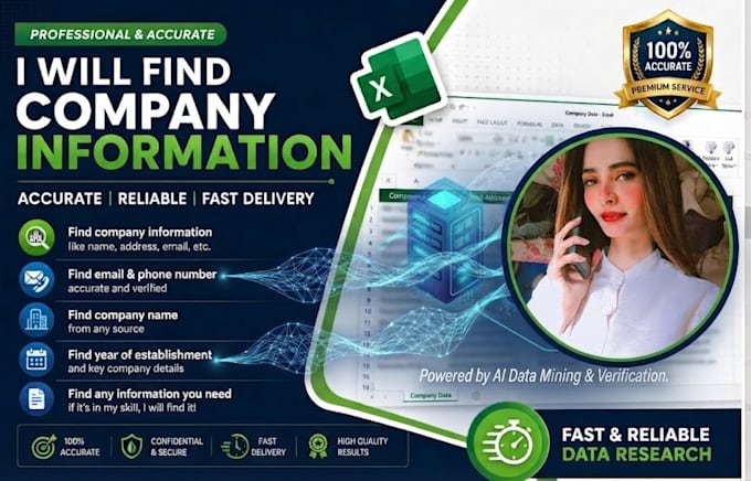 accurate company research, data mining, and professional