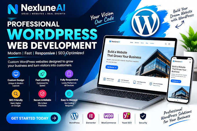 develop a professional wordpress website