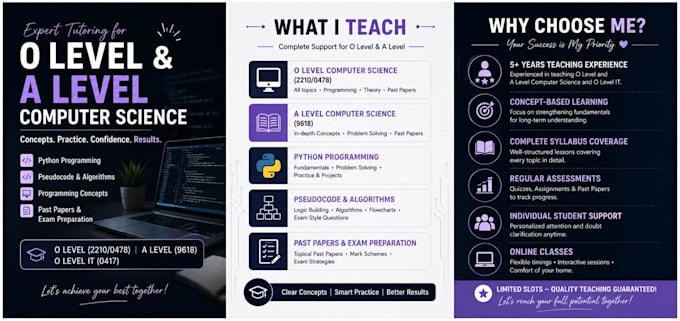 tutor gcse  igcse and o level and  a level computer science