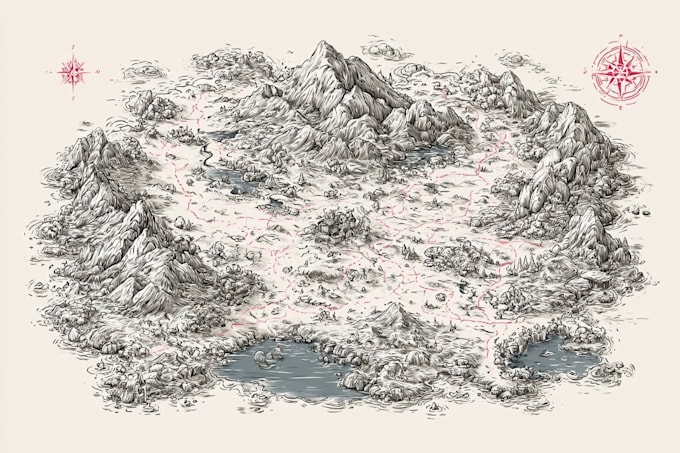 create cartoon vector map like where waldo
