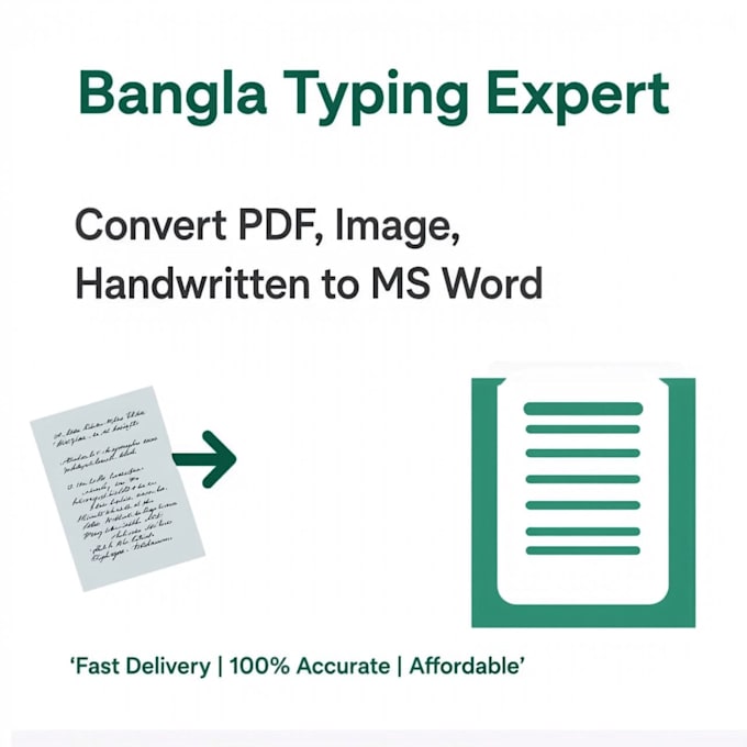 do bangla typing pdf to word and data entry