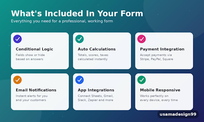 create jotform, google forms or typeform with conditional logic