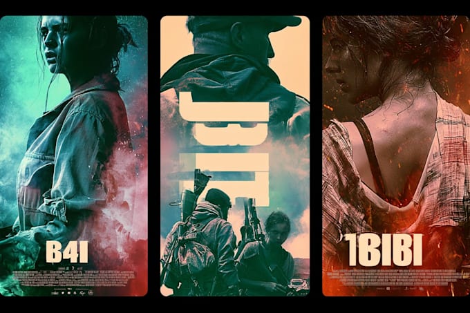 create an epic horror, sci fi, or action movie poster design