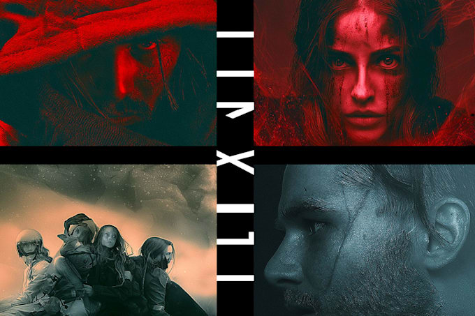 create an epic horror, sci fi, or action movie poster