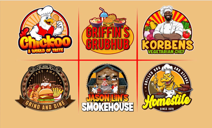 do a professional restaurant food and café logo