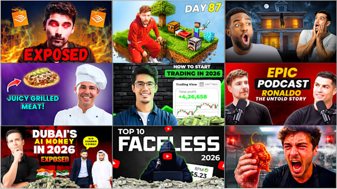 design thumbnails for all video categories