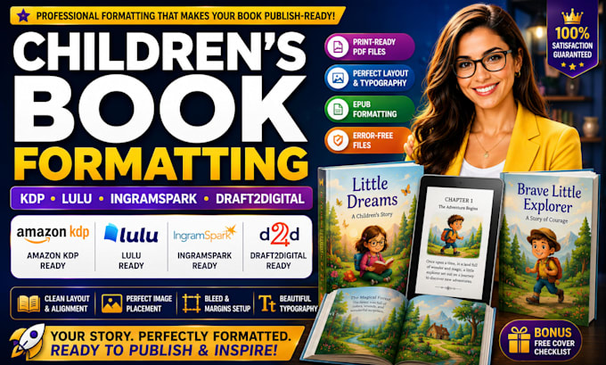 format and design your book for amazon KDP, lulu, ingramspark and draft2digital