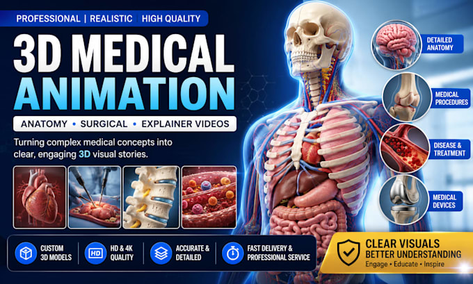 create 3d medical animation anatomy and surgical explainer videos
