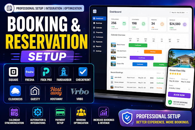 build squire fresha peekpro fareharbor checkfront cloudbeds guesty hostaway vrbo