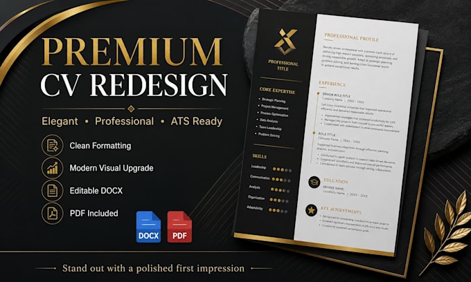 professionally format and redesign your resume or CV