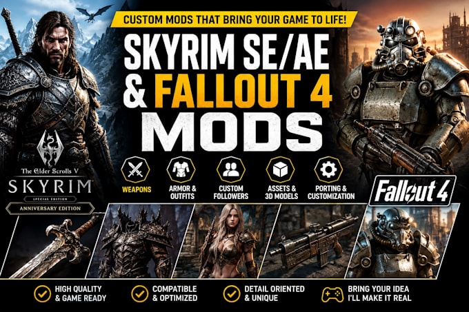 create weapon armor skyrim se ae mods follower mod redmod fallout 4