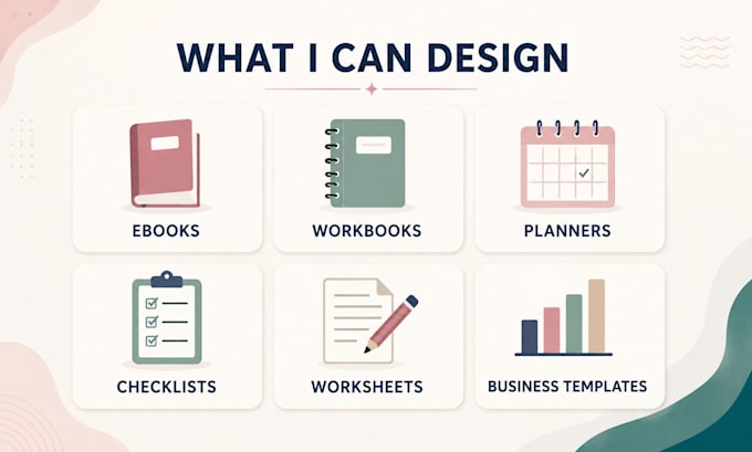 design professional digital products, workbooks, planners