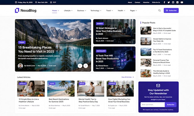 build a responsive blog or magazine website