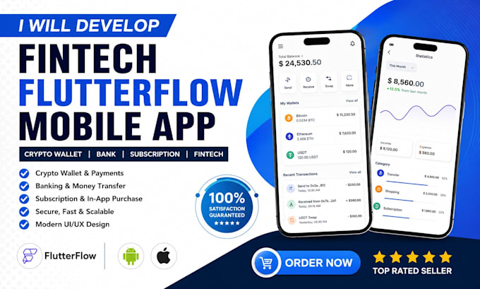 develop fintech flutterflow crypto wallet bank subscription fintech mobile app