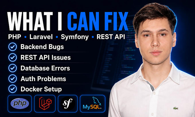fix PHP laravel symfony backend bugs and rest API issues