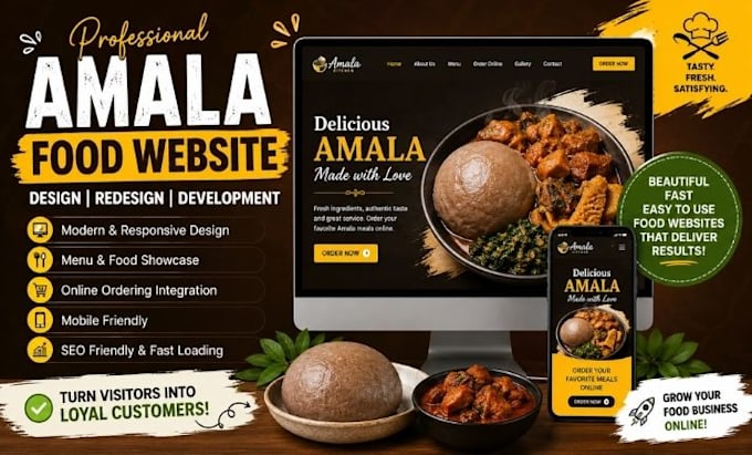 amala food website, restaurant website, food ordering website