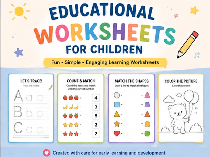 create special education learning materials, educational worksheets