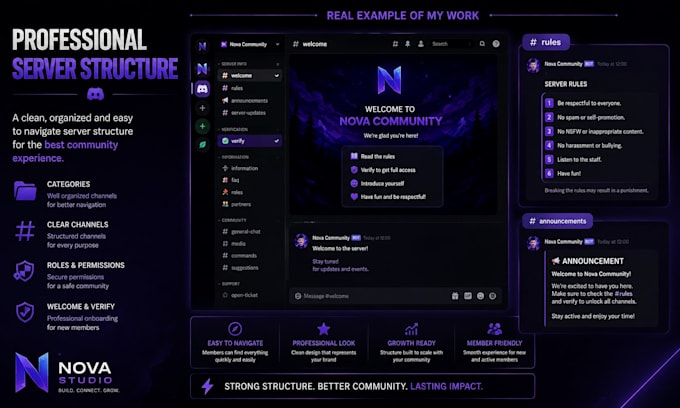 design and setup a professional discord server