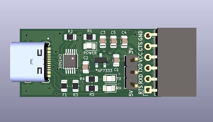 design custom usb esp32 pcb with schematics, pcb layout, gerber and bom files