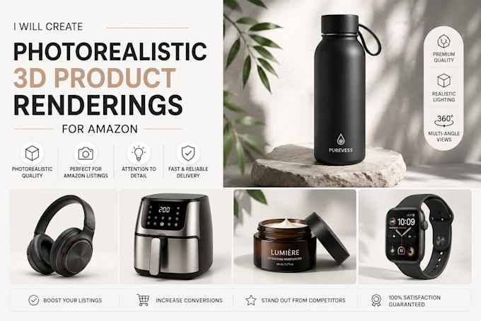 create photorealistic 3d product renderings for amazon