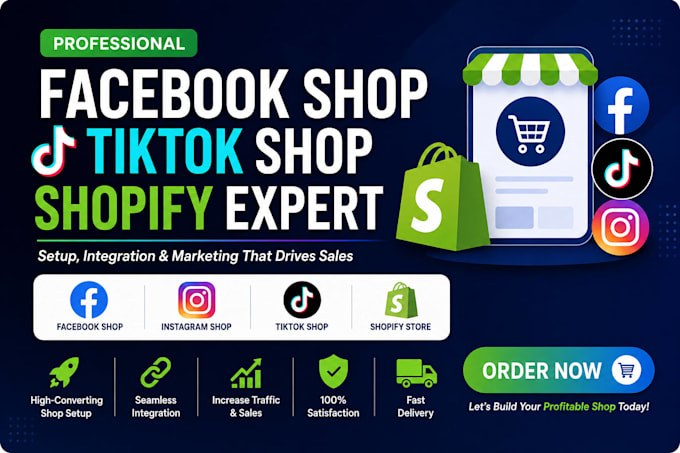 facebook shop tiktok shop instagram shop shopify setup integration